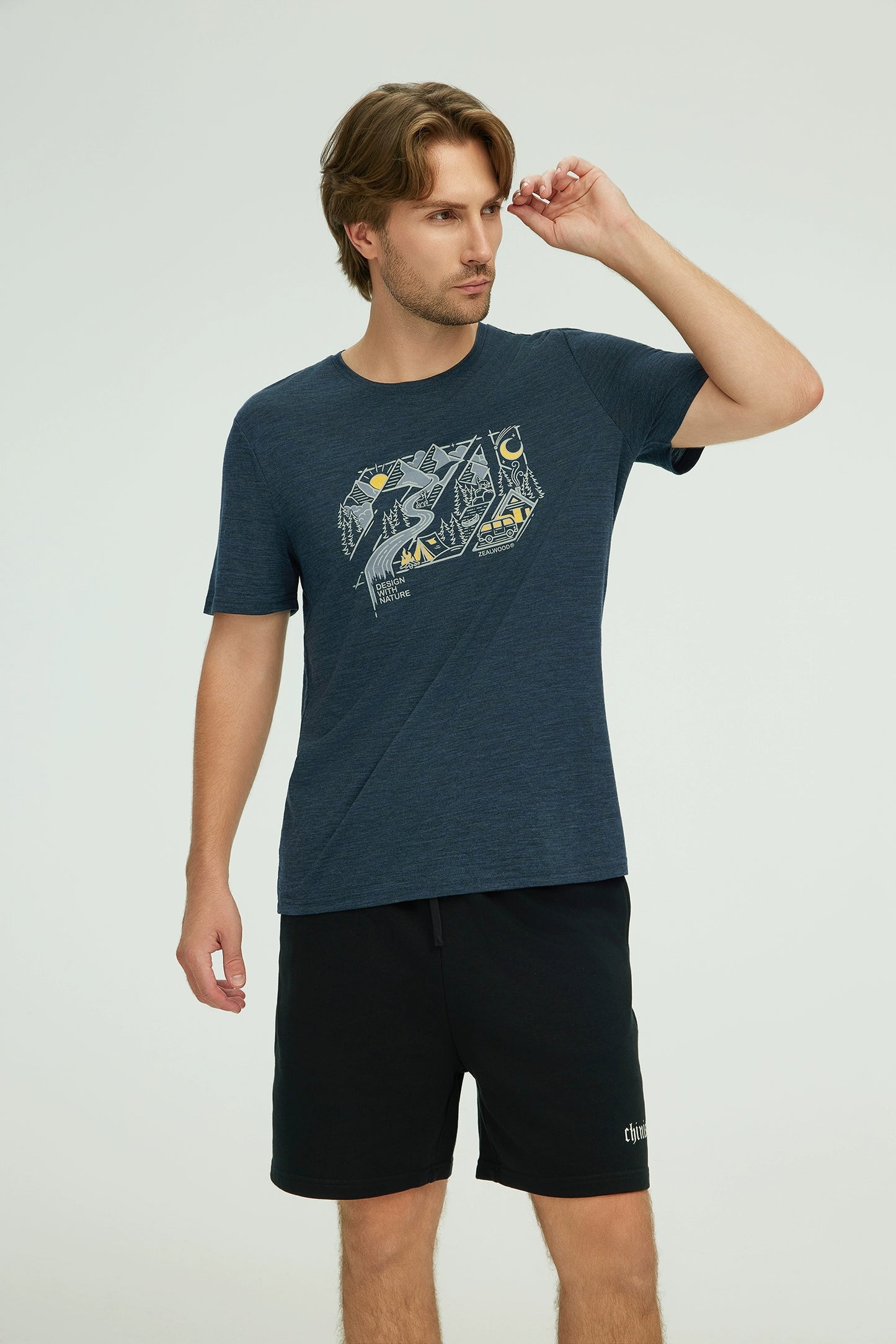 17.5μm Men‘s Wool Short Sleeve T-shirt (Z-mark) (150g)