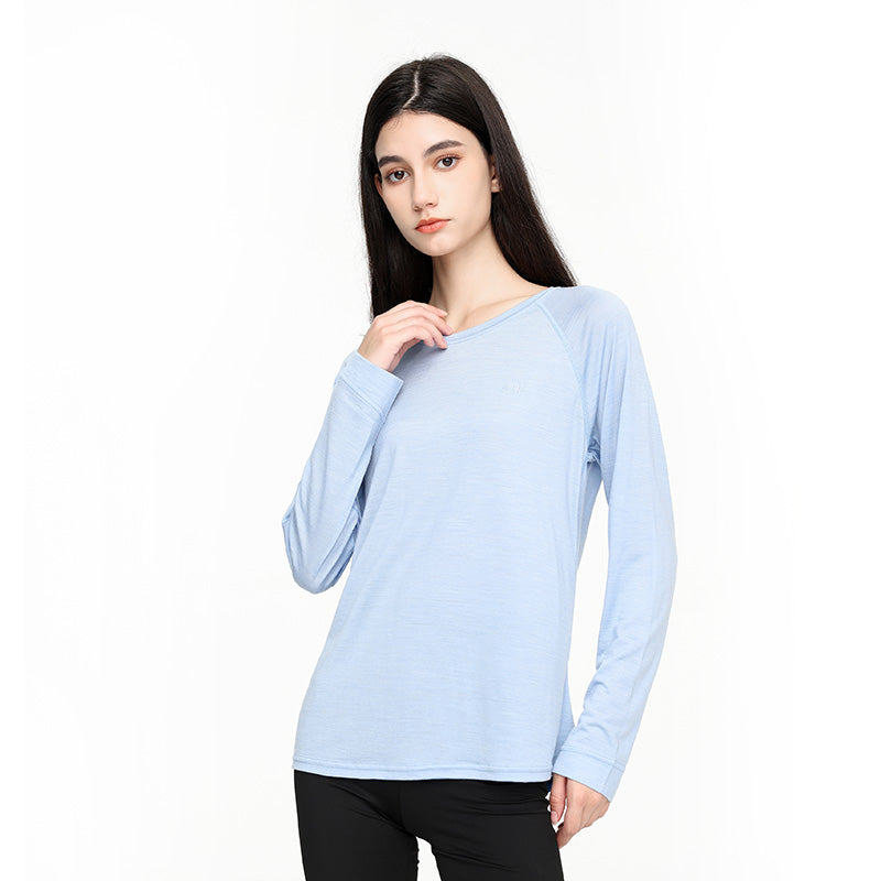 17.5μm Women's Wool Tencel Long Sleeve T-shirt Traveller Series (150g)