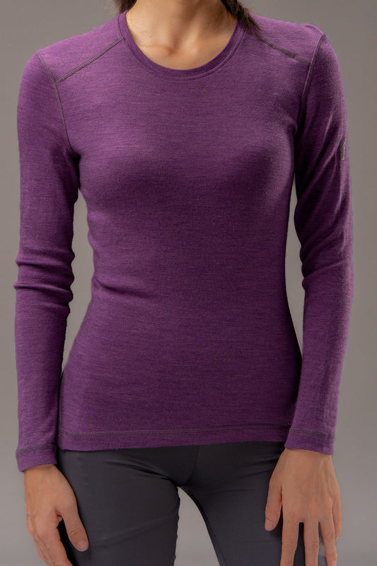 16.5μm Women‘s Long-sleeved Merino Wool T-shirt (250g)