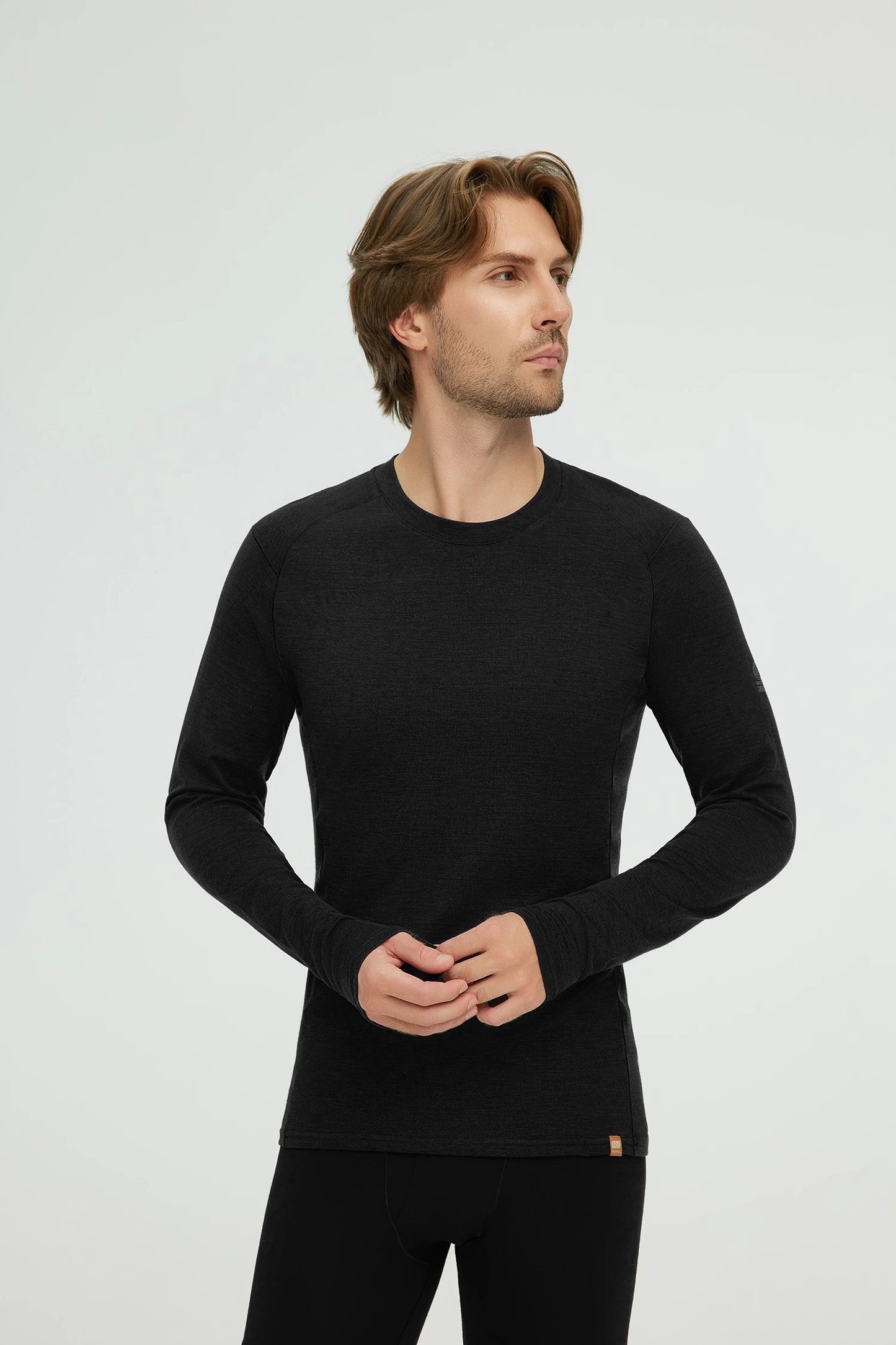 17.5μm ZEALWOOD Wen‘s Long-sleeved Round Neck Merino Wool T-shirt (200g)