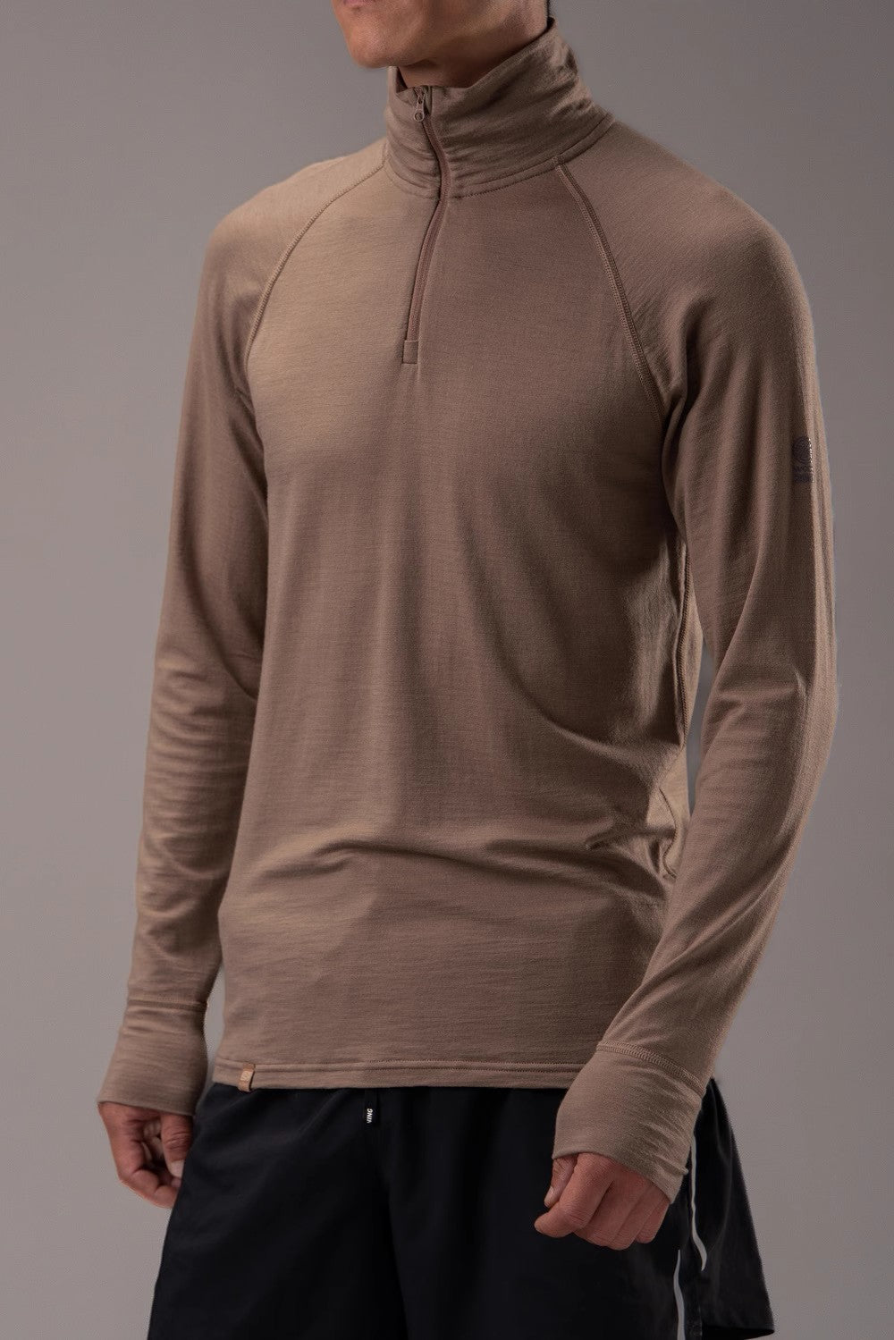 17.5μm ZEALWOOD Wen‘s Long-sleeved Zipper Merino Wool T-shirt (200g)