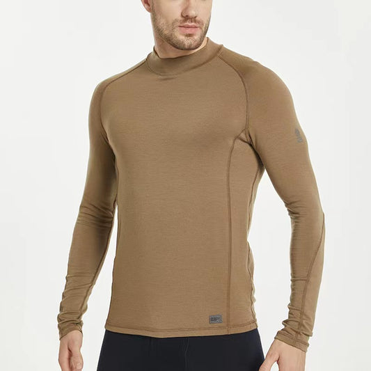 17.5μm ZEALWOOD Wen‘s Long-sleeved High Neck Merino Wool T-shirt (200g)