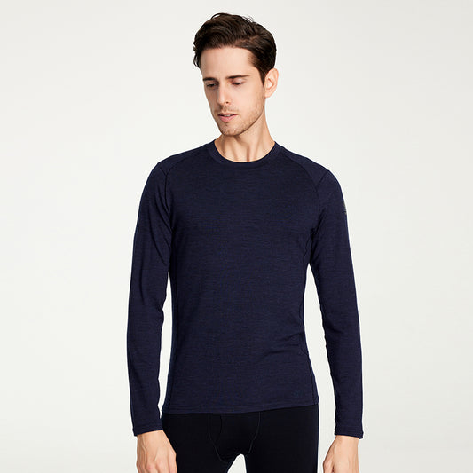 17.5μm ZEALWOOD Wen‘s Long-sleeved Round Neck Merino Wool T-shirt (200g)