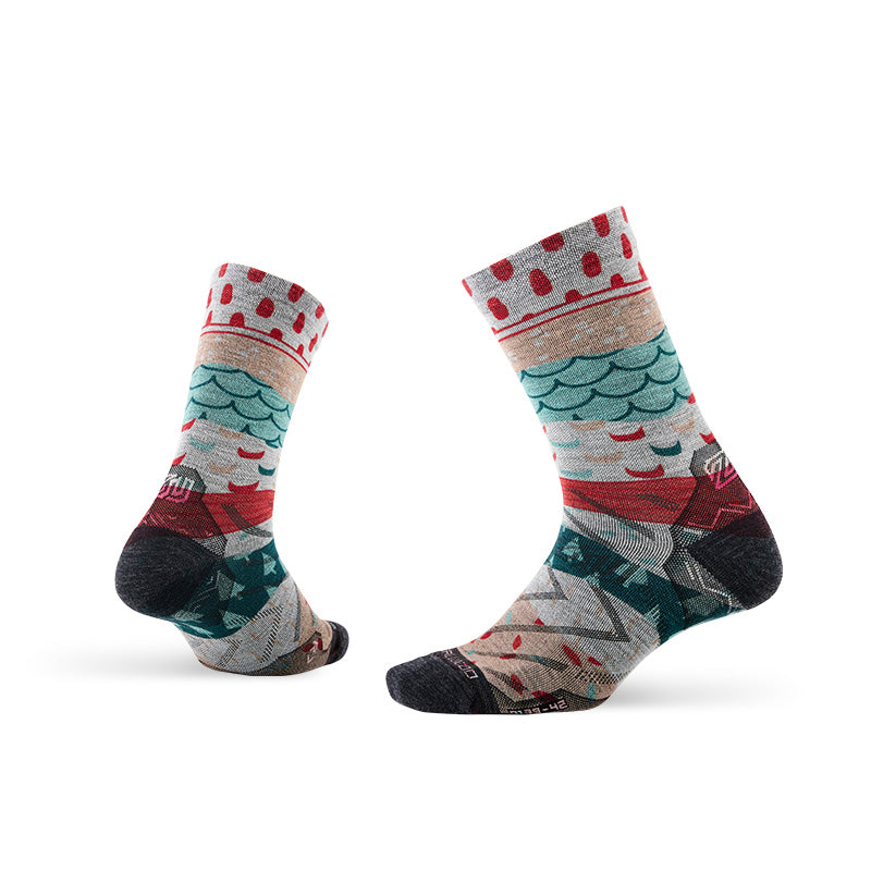 Lifestyle Pattern Merino Wool Socks Crew