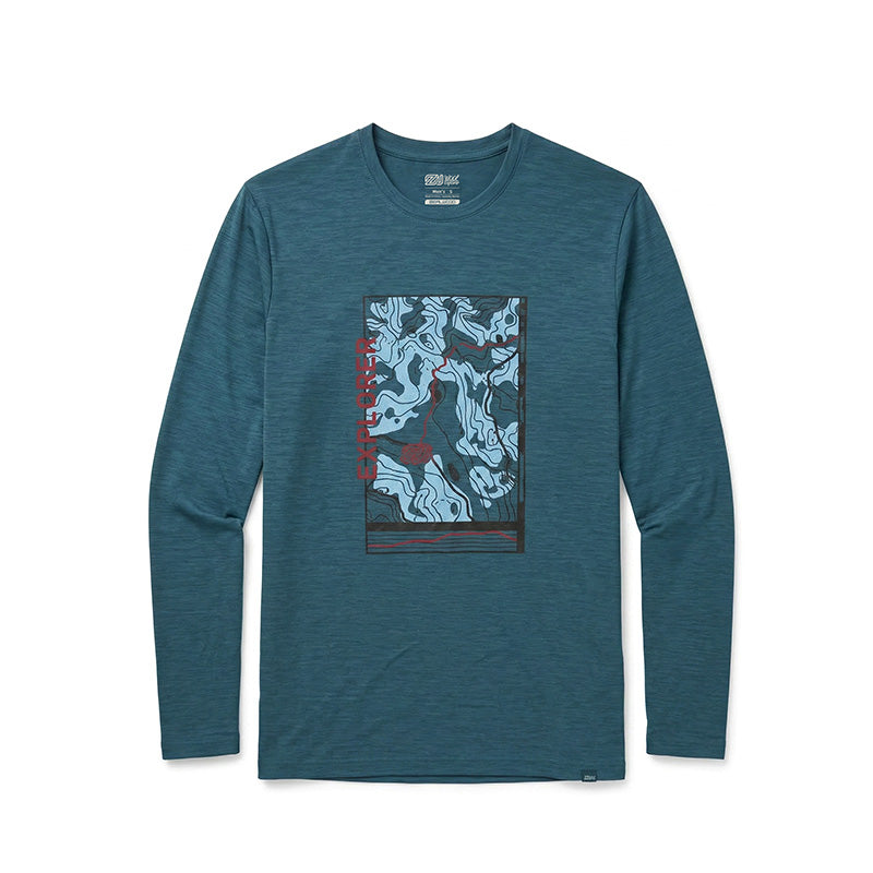 17.5μm Men‘s Long-sleeved Tencel Merino Wool Pattern T-shirt (150g)