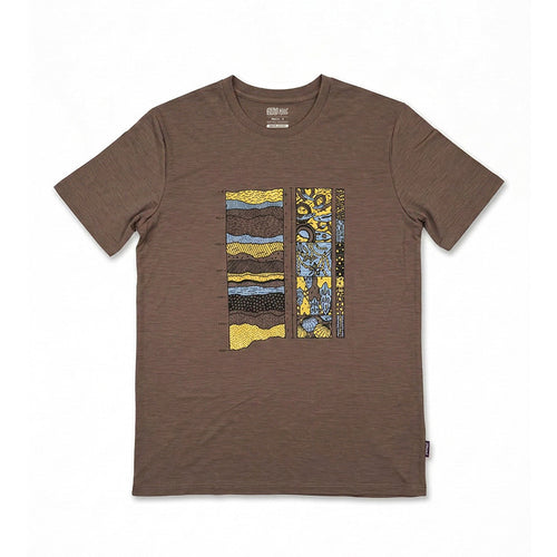17.5 Micron Men‘s Short Sleeved Tencel Merino Wool Pattern T-shirt 150g