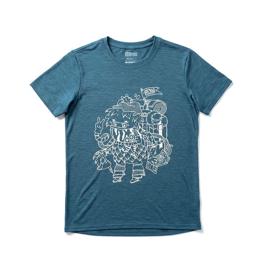 17.5μm Women‘s Short-sleeved Tencel Merino Wool Pattern T-shirt (150g)