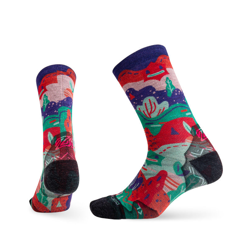 Lifestyle Pattern Merino Wool Socks Crew