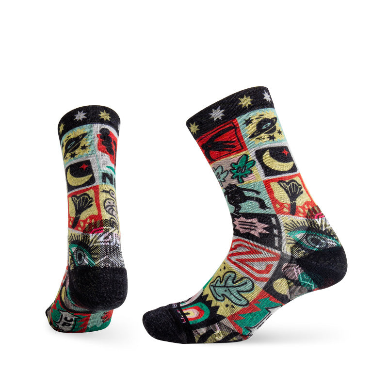 Lifestyle Pattern Merino Wool Socks Crew