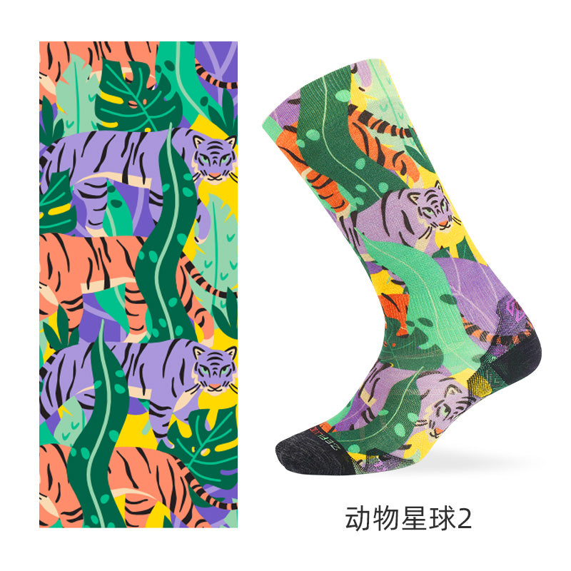 SKI PATTERN I Merino Wool Crew Socks