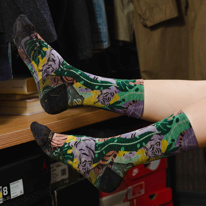 Trail Run Pattern Merino Wool Socks