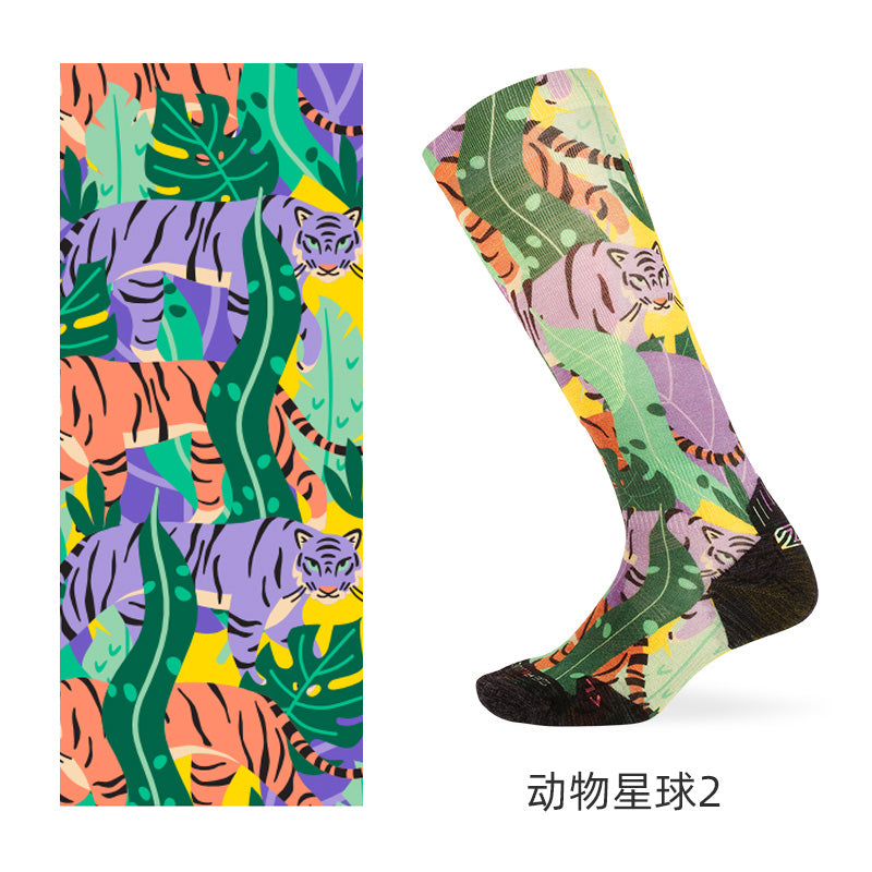 SKI PATTERN II Merino Wool Crew Socks