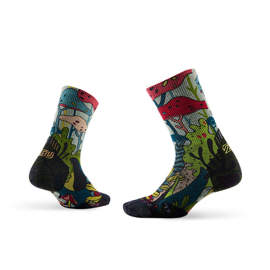 Trail Run Pattern Merino Wool Socks