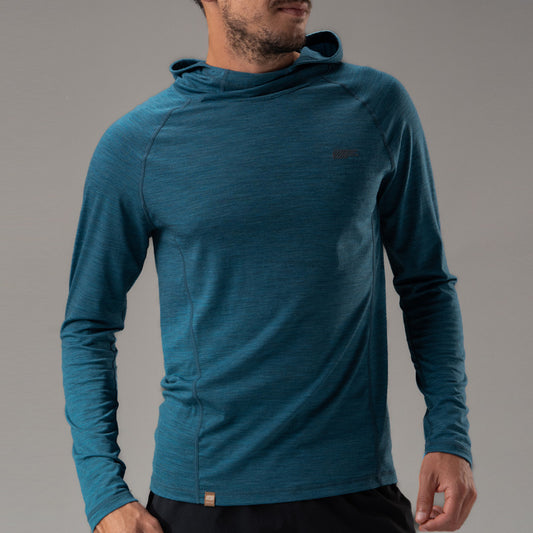 17.5μm Men‘s long-sleeved Merino Wool Hoodie Shirt (150g)