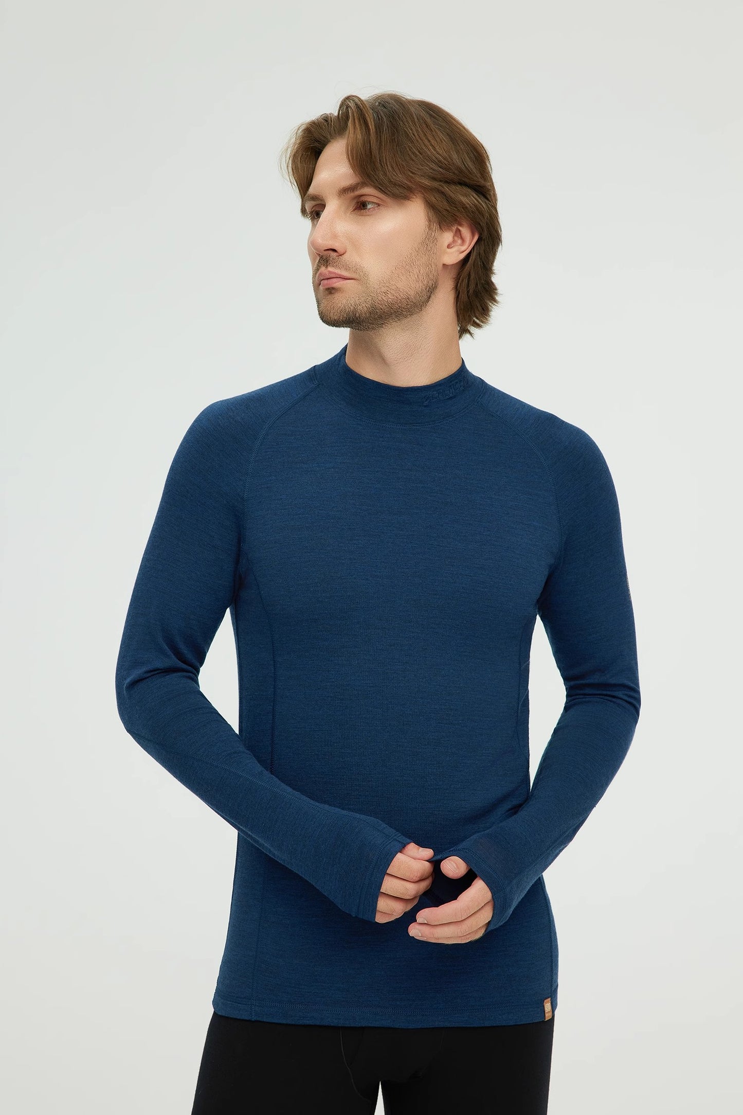 17.5μm ZEALWOOD Wen‘s Long-sleeved High Neck Merino Wool T-shirt (200g)
