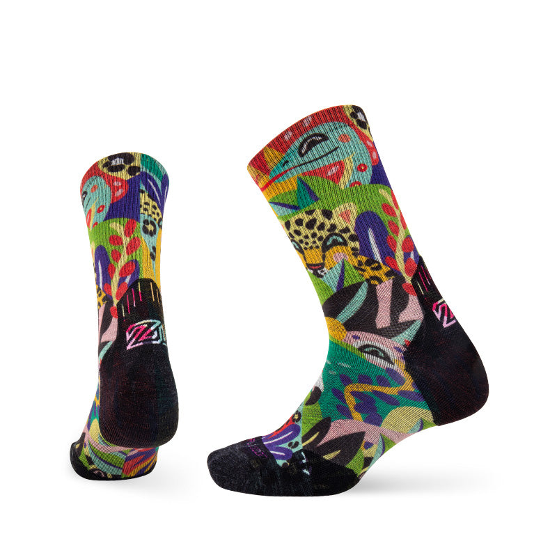 Trail Run Pattern Merino Wool Socks
