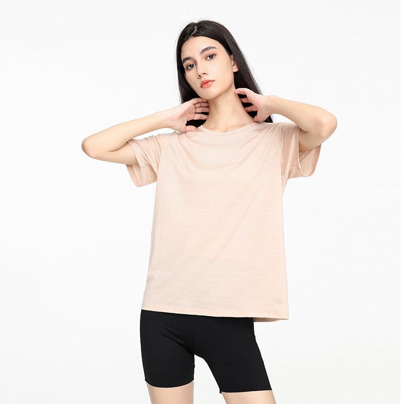 17.5μm Women's Wool Tencel Short Sleeve T-shirt Traveller Series (150g)