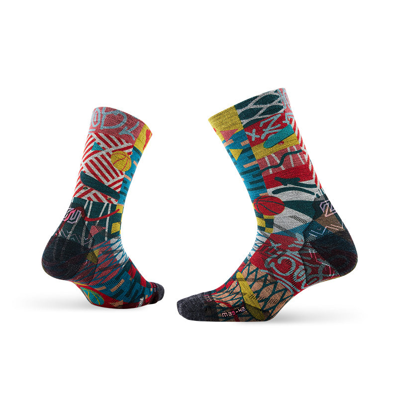 Lifestyle Pattern Merino Wool Socks Crew
