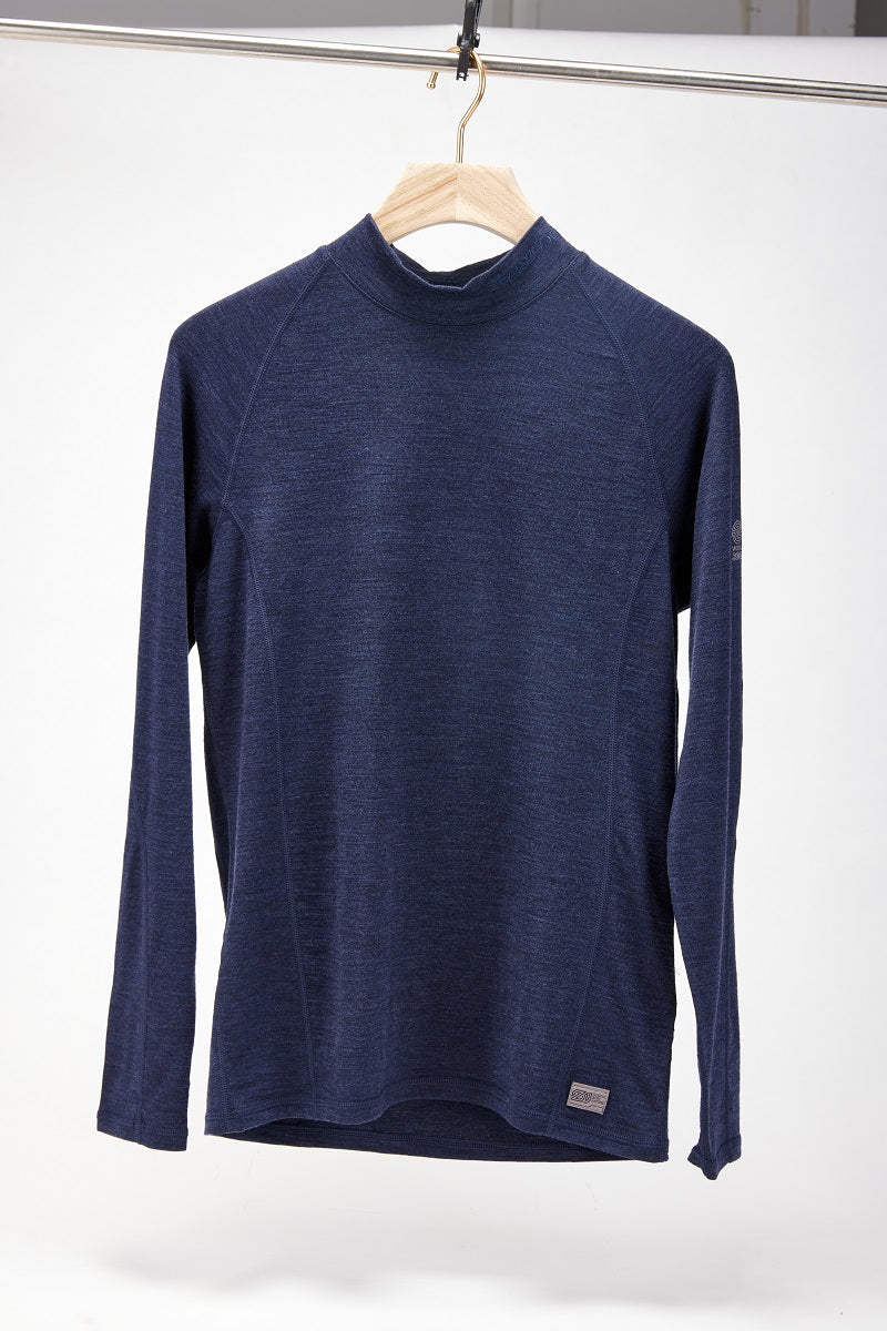 17.5μm ZEALWOOD Wen‘s Long-sleeved High Neck Merino Wool T-shirt (200g)