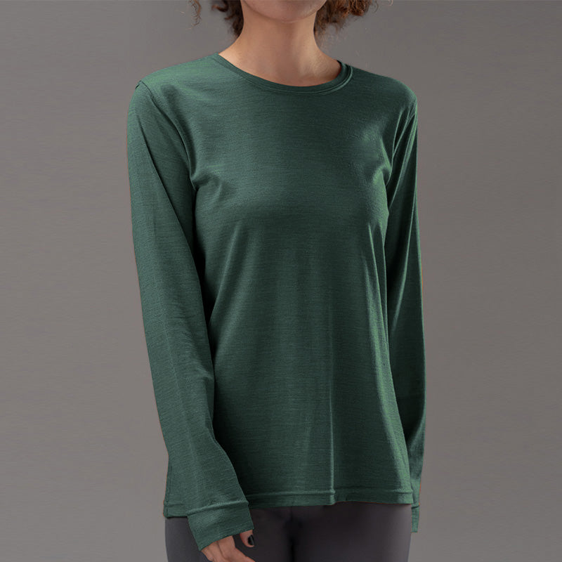 17.5μm Women‘s long-sleeved Merino Wool T-Shirt (150g)