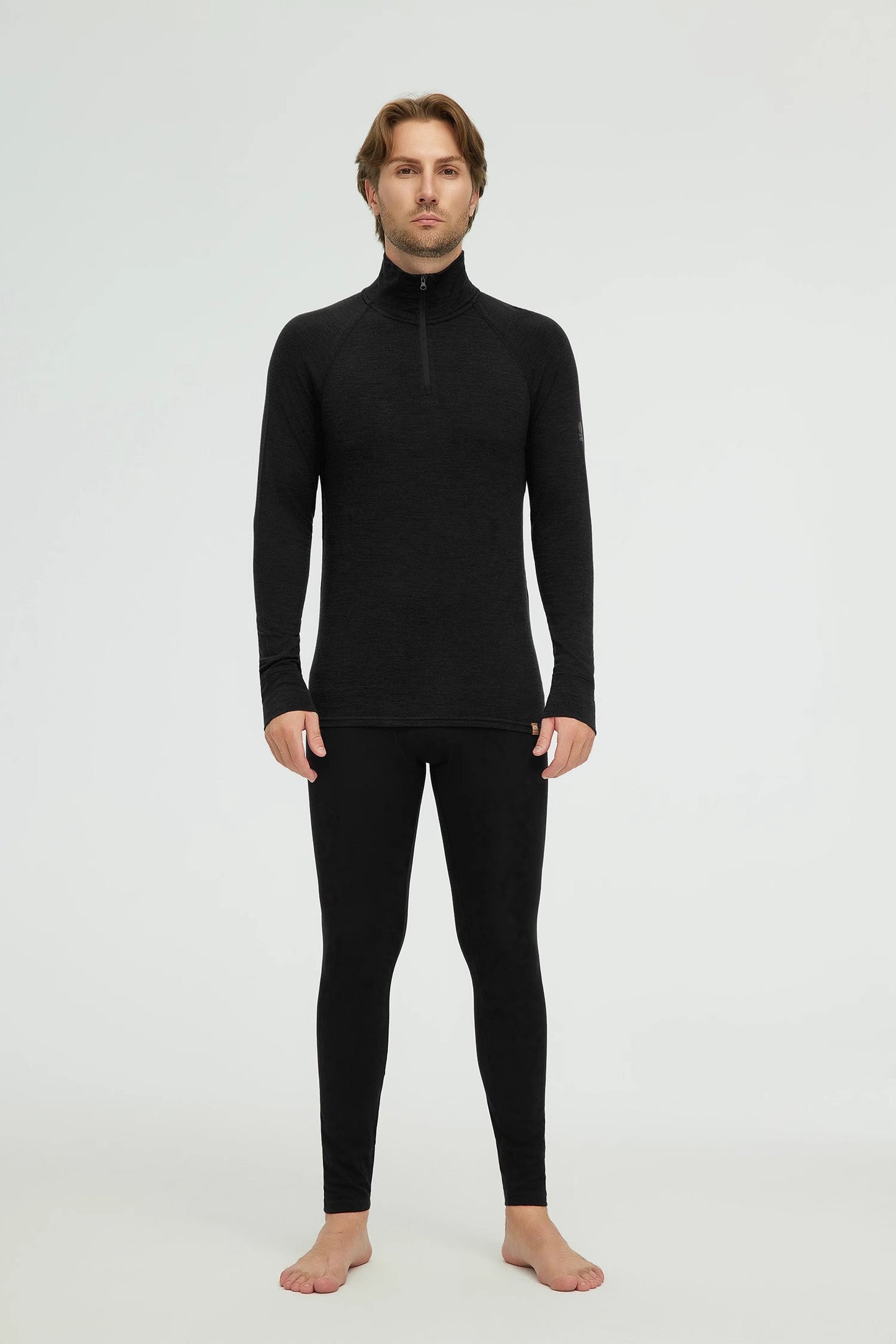 17.5μm ZEALWOOD Wen‘s Long-sleeved Zipper Merino Wool T-shirt (200g)
