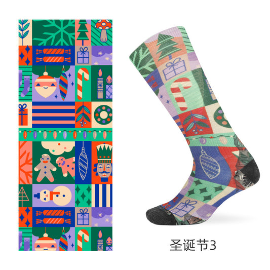 SKI PATTERN I Merino Wool Crew Socks