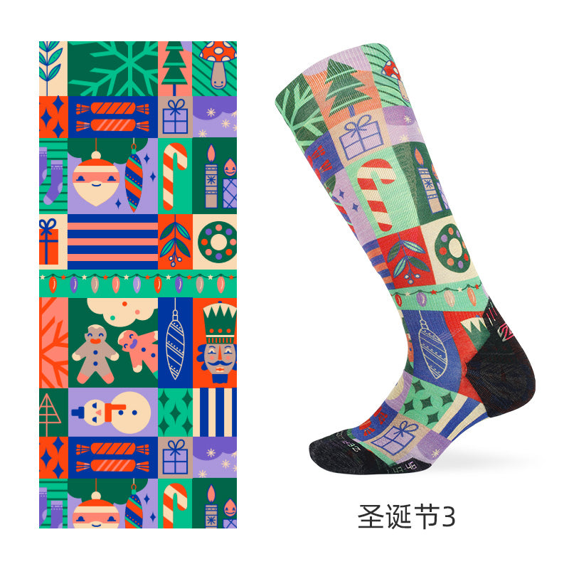 SKI PATTERN II Merino Wool Crew Socks