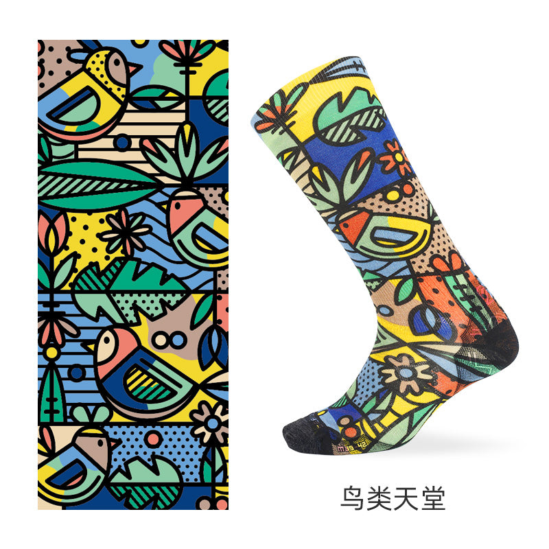 SKI PATTERN I Merino Wool Crew Socks