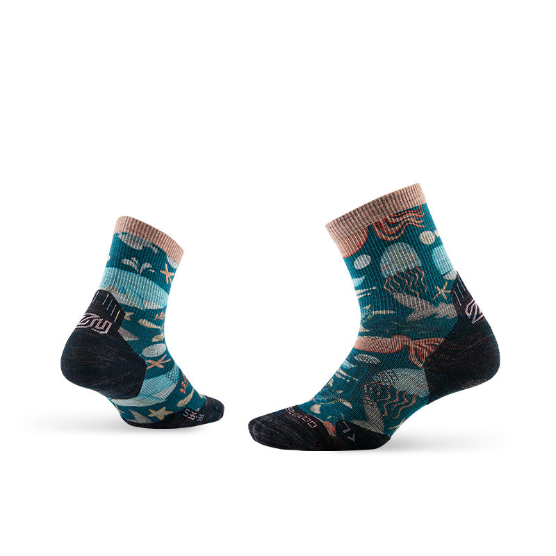 Trail Run Pattern Merino Wool Socks