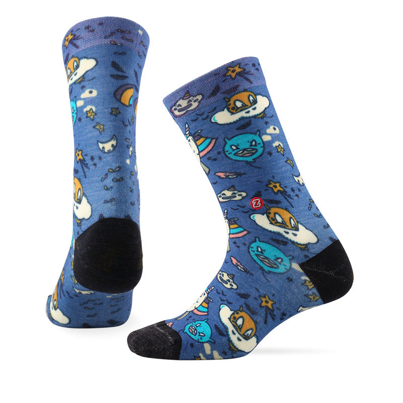 LIFESTYLE PATTERN Merino Wool Crew Socks