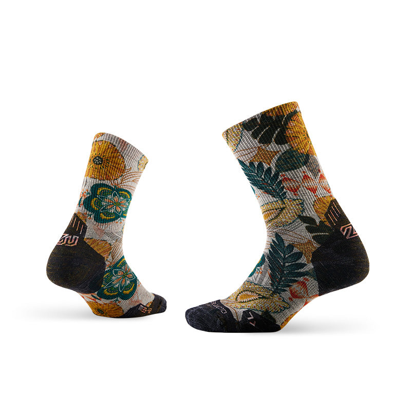 Trail Run Pattern Merino Wool Socks