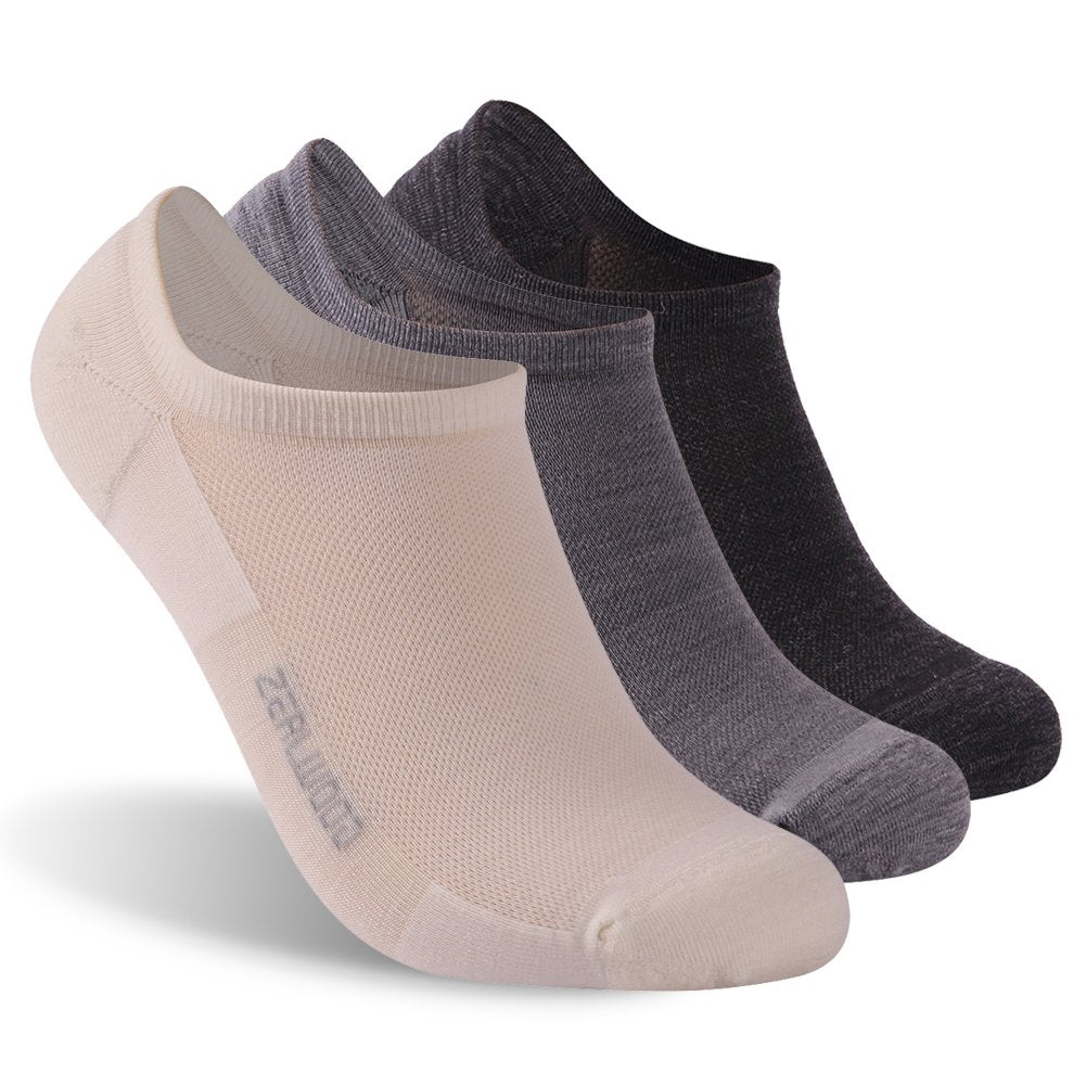 3 Pairs Athletic Running Sock ZEALWOOD Merino Wool Anti-blister Hiking Sock